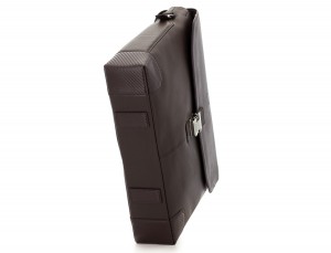 maletín de cuero con solapa color marrón base
