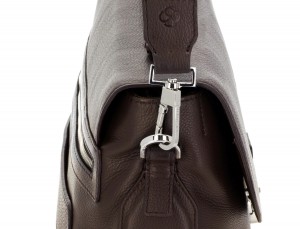 leather flap briefbag in brown shoulder