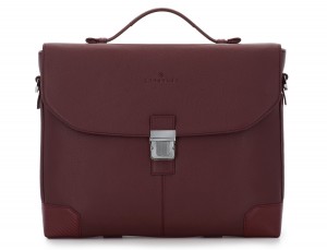 Cartella con patta in pelle bordeaux front