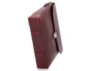 leather flap briefbag in burgundy  base
