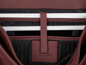 leather flap briefbag in burgundy  laptop
