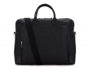 travel briefbag in leather black strap