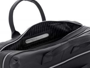 travel briefbag in leather black personalized