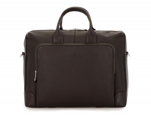 travel briefbag in leather brown front
