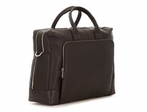 travel briefbag in leather brown side