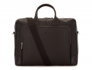 travel briefbag in leather brown strap