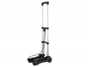 Foldable aluminium luggage cart for bags open