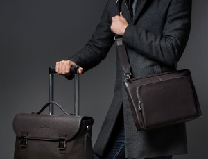 leather portfolio in black lifestyle