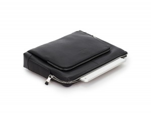 leather portfolio in black laptop