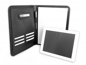 funda para tablet y blog de notas de cuero personalizado lifestyle