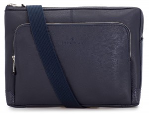 leather portfolio in blue strap