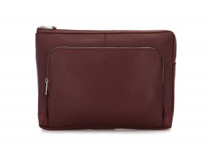 leather portfolio in burgundy front