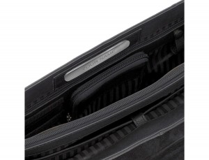 maletín de cuero con solapa negro personalizado
