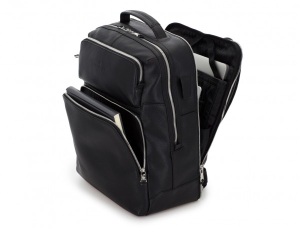 leather backpack in black  side
