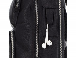 leather backpack in black side
