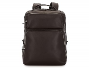 leather backpack in brown front