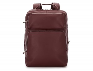 Zaino 2 scomparti in pelle bordeaux front