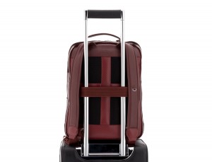 leather backpack in burgundy trolley