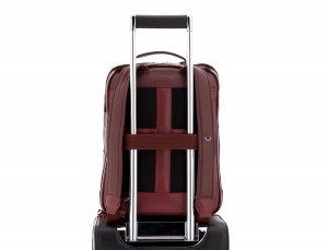 Zaino 2 scomparti in pelle bordeaux trolley