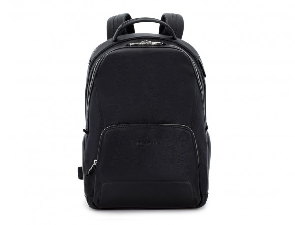 leather backpack black front