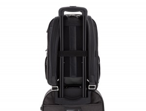leather backpack black trolley