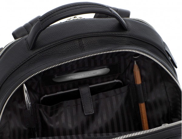 mochila de cuero negra personalizada