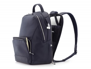 leather backpack blue side