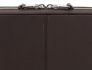 leather portfolio in brown zipper