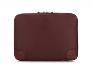 leather portfolio in burgundy front