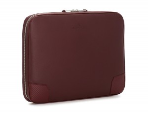 leather portfolio in burgundy side