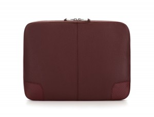 leather portfolio in burgundy  back