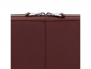 leather portfolio in burgundy detail