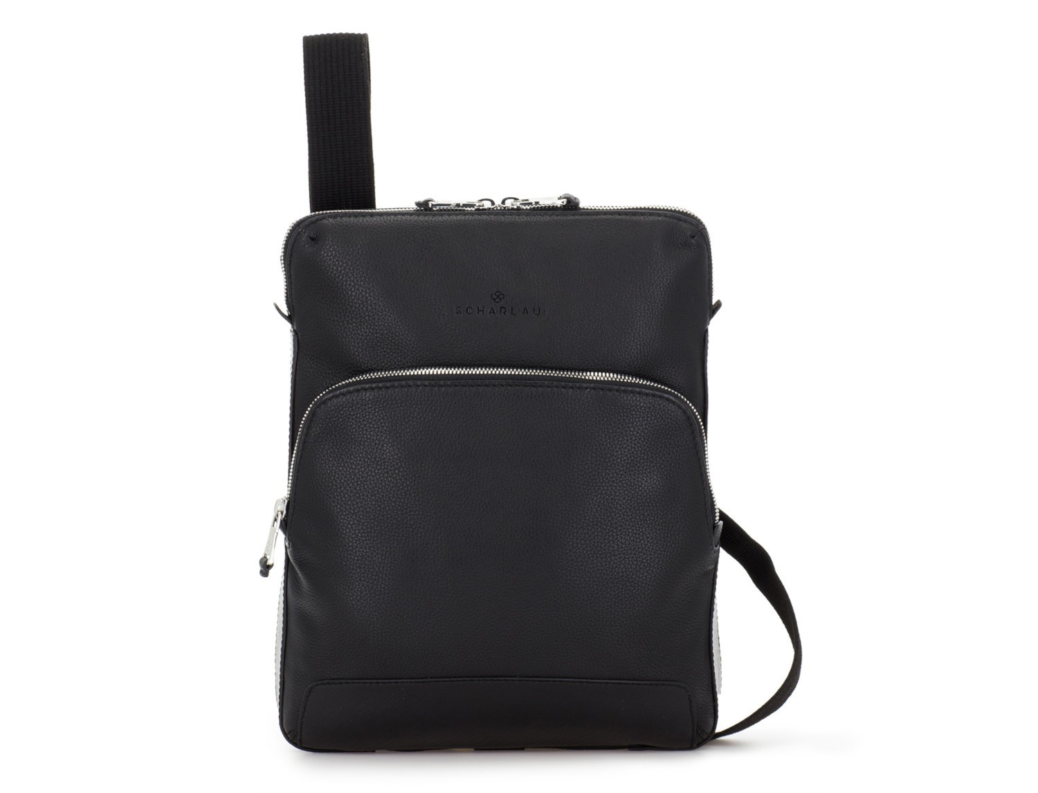 Leather cross body bag black front