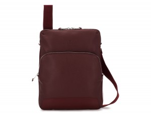 Borsa a tracolla in pelle bordeaux front