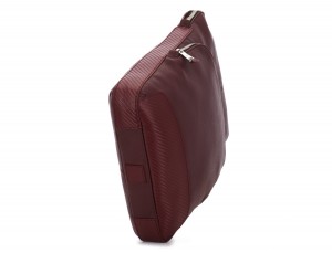 Borsa a tracolla in pelle bordeaux side