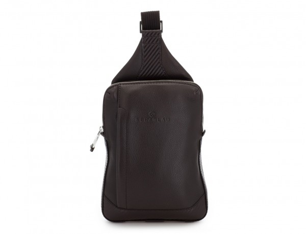 leather mono slim bag in brown front