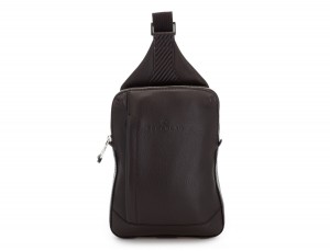 leather mono slim bag in brown front