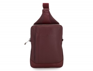 leather mono slim bag in burgundy front