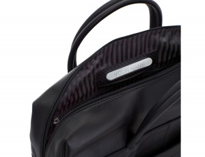 large leather briefbag in black personalized