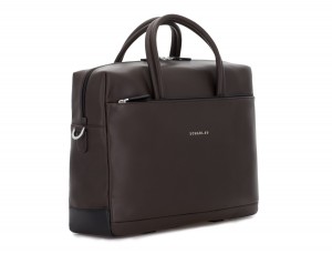 large leather briefbag in brown side