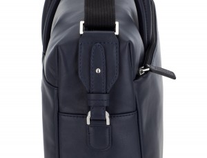 large leather briefbag in blue detail