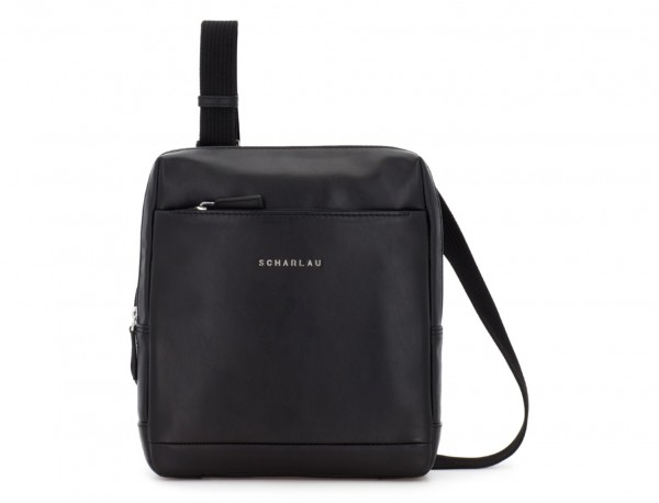 leather cross body bag black front