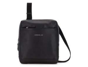 Borsa a tracolla in pelle nera front