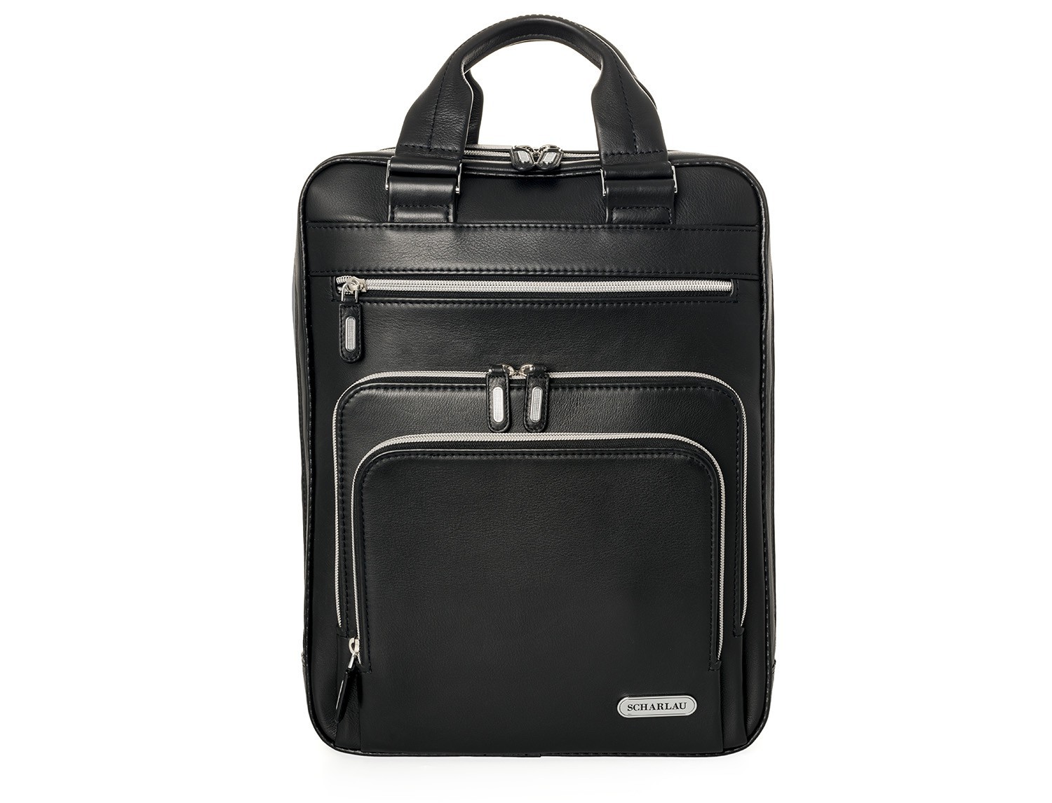 Leather executive backpack for men front