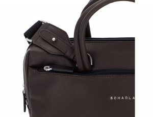 leather small business bag brown detail