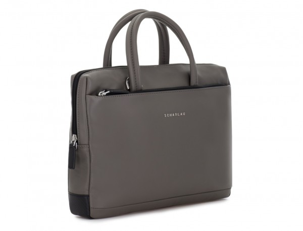 leather small business bag gray side