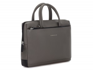 leather small business bag gray side