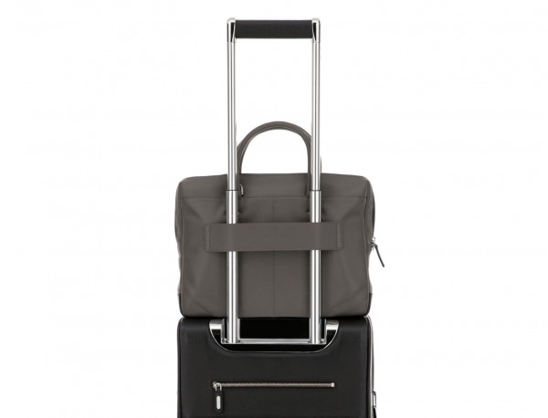 leather small business bag gray trolley
