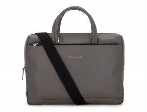 leather small business bag gray strap