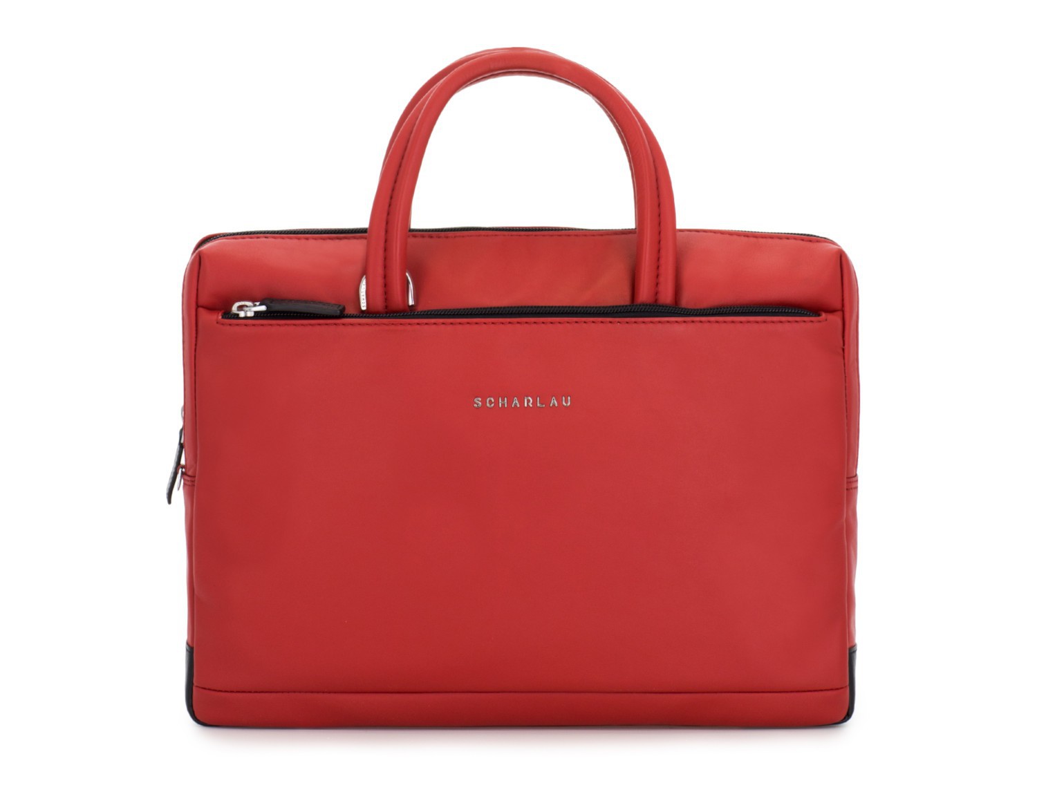 leather small business bag red front